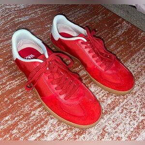 Zara Red Sneakers with White Accents